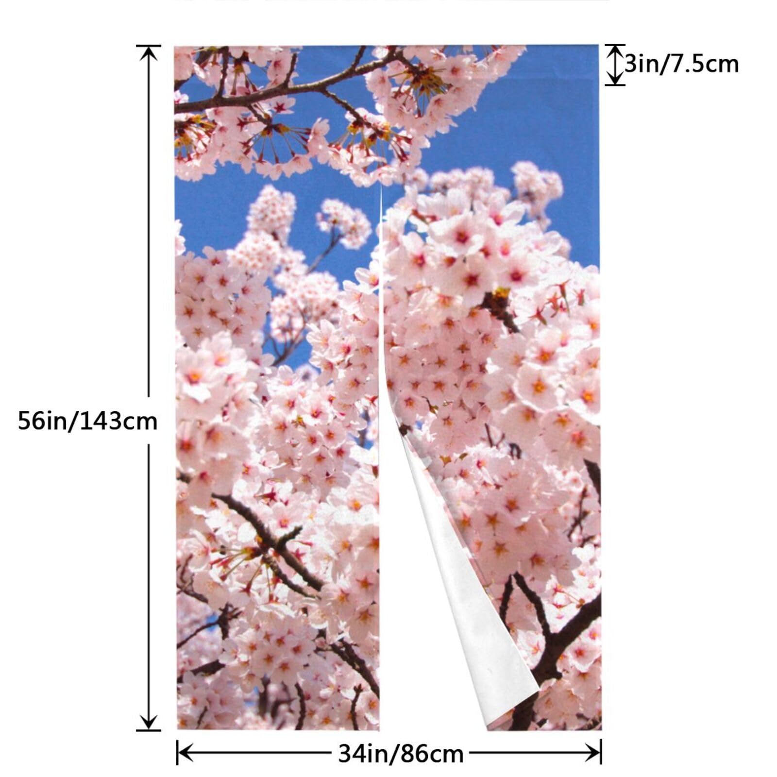 Amazon｜のれん 桜柄 ピンクの花 花柄 間仕切り 暖簾 遮光 おしゃれ